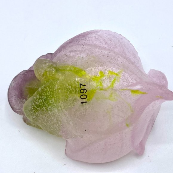 DAUM Pate de Verre Rose Vide Poche Small Ornamental Bowl French Art Glass MC1514 - Picture 10 of 10